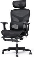 Premium Mesh Ergonomic Office Chair, Dynamic Lumbar Support, Recline Tilt Function (White +6D Adjustable Armrest, G03:Upgraded High Elastic Hollow Mesh Seat Cushion, with Footrest)