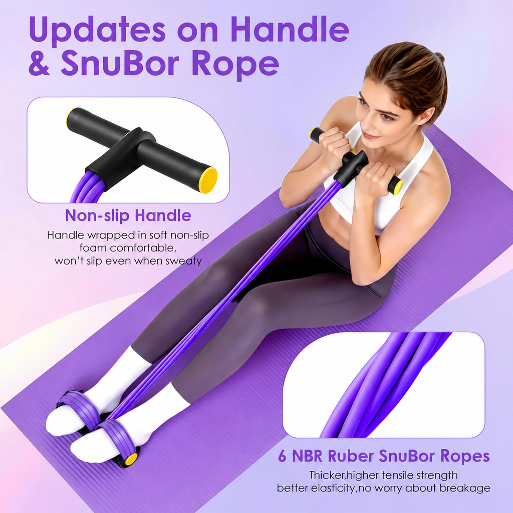 Pedal Resistance Band with Handle, Foot Pedal Resistance Band for Women, Multifunction Exercise Bands for Home Gym Full Body & Working Out