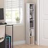 Furinno Fulda Book Shelf, 5-Tier Tall Narrow Bookshelf, Standing Bookcase with 8-in Width Storage Shelf, 9.3 x 7.9 x 51.9, for Organization Storage, for Living Room, Bedroom, Home Office, White