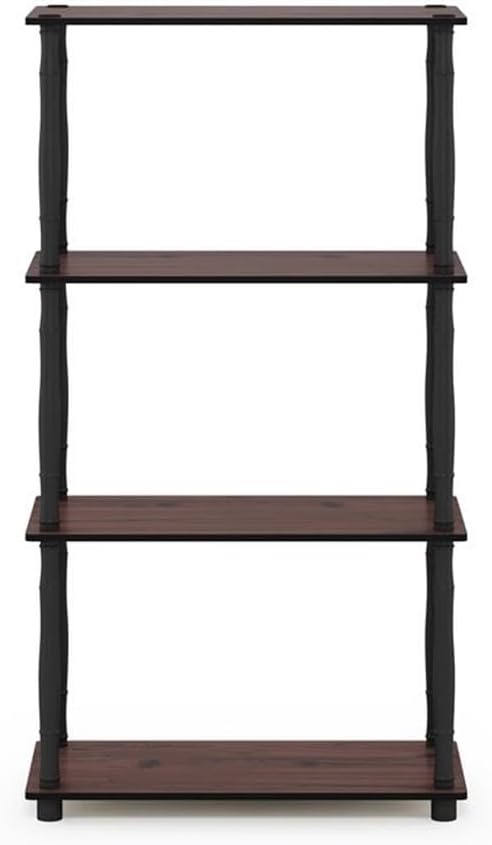 Turn-N-Tube 4-Tier Multipurpose Shelf Display Rack, Classic Tubes, Dark Cherry/Black