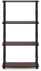 Turn-N-Tube 4-Tier Multipurpose Shelf Display Rack, Classic Tubes, Dark Cherry/Black
