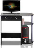 GO GREEN Desk, 31.5" Wide Gaming Desk with 2 Side Shelves and Storage Bins, Computer Desk, Office Desk for Home Office, Study Room, Dorm, Bedroom, Black