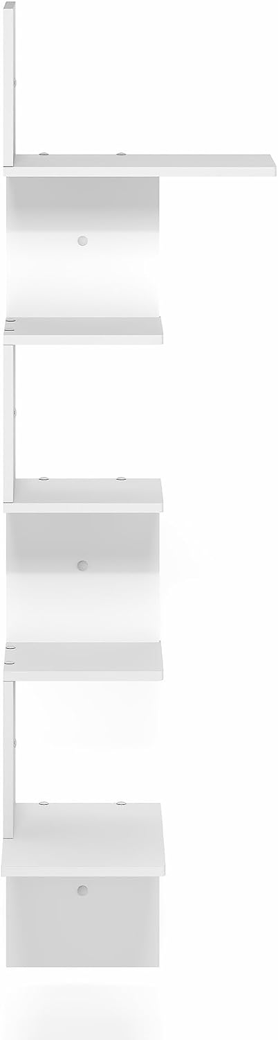 Rossi 5-Tier Corner Floating Shelves for Wall, White