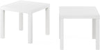 Classic Homey Square Parsons Side End Table, Set of 2, White