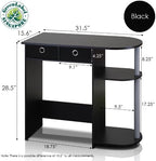 GO GREEN Desk, 31.5" Wide Gaming Desk with 2 Side Shelves and Storage Bins, Computer Desk, Office Desk for Home Office, Study Room, Dorm, Bedroom, Black