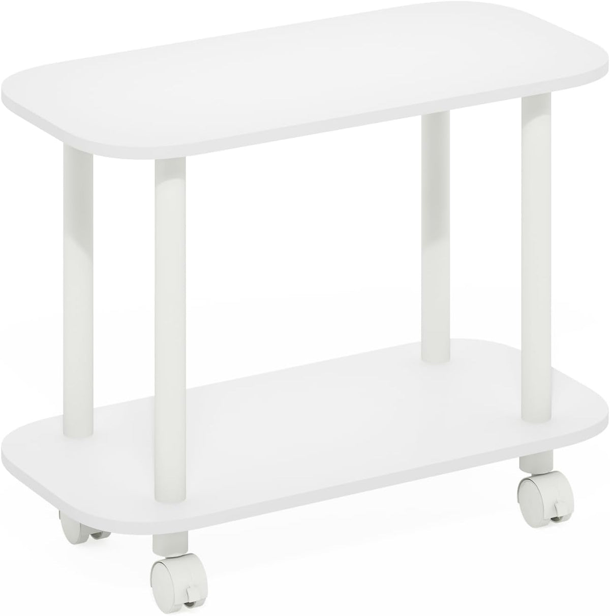 Turn-N-Tube Toolless 2-Tier Oval Book Cart, White