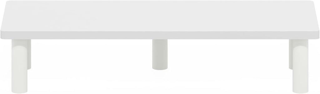 TURN-N-TUBE Monitor Stand Riser, 23.6" Wide Rectangle Monitor Riser, Laptop Stand for Desk, Office Desktop Accessories Organizers, Toolless Assembly, For Study Room, Dorm, White