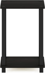Simplistic Toolless Small 2-Tier Night Stand, Black Espresso