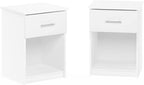 TIDUR Night Stand Set of 2, Modern Nightstand, White