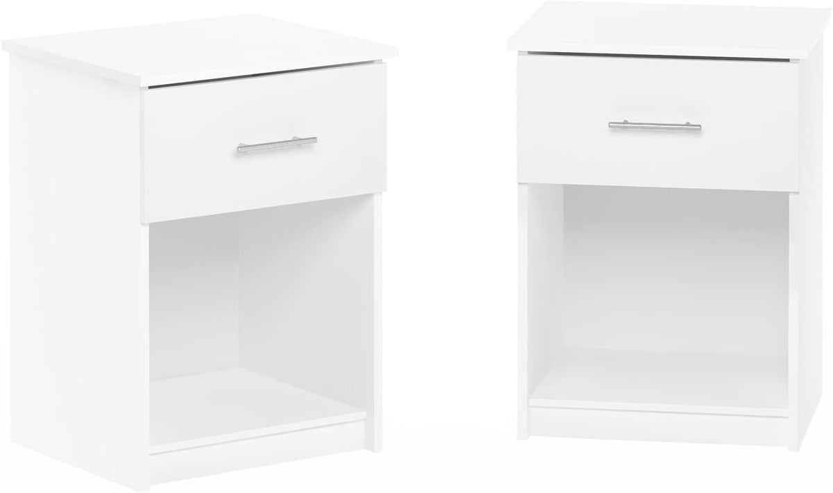 TIDUR Night Stand Set of 2, Modern Nightstand, White