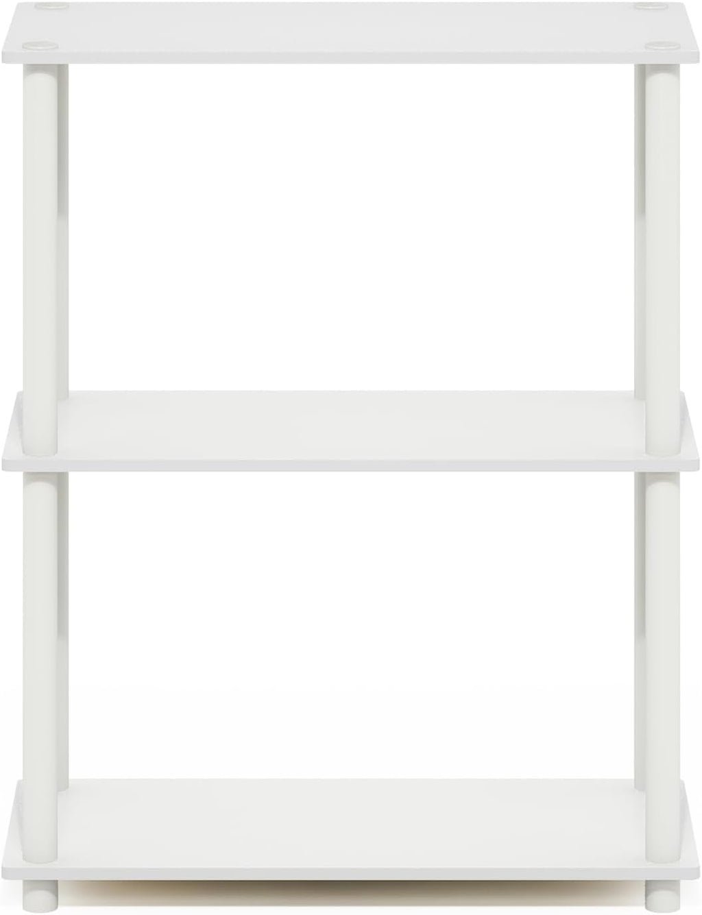 Turn-N-Tube Storage Shelves, 3-Tier Book Shelf, Corner Shelf, Toolless Open Shelves, for Organization and Storage, Living Room, Garage, Home Office, White