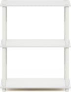Turn-N-Tube Storage Shelves, 3-Tier Book Shelf, Corner Shelf, Toolless Open Shelves, for Organization and Storage, Living Room, Garage, Home Office, White