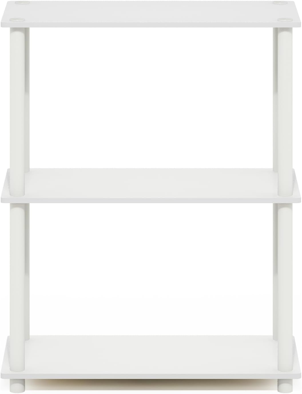 Turn-N-Tube Storage Shelves, 3-Tier Book Shelf, Corner Shelf, Toolless Open Shelves, for Organization and Storage, Living Room, Garage, Home Office, White