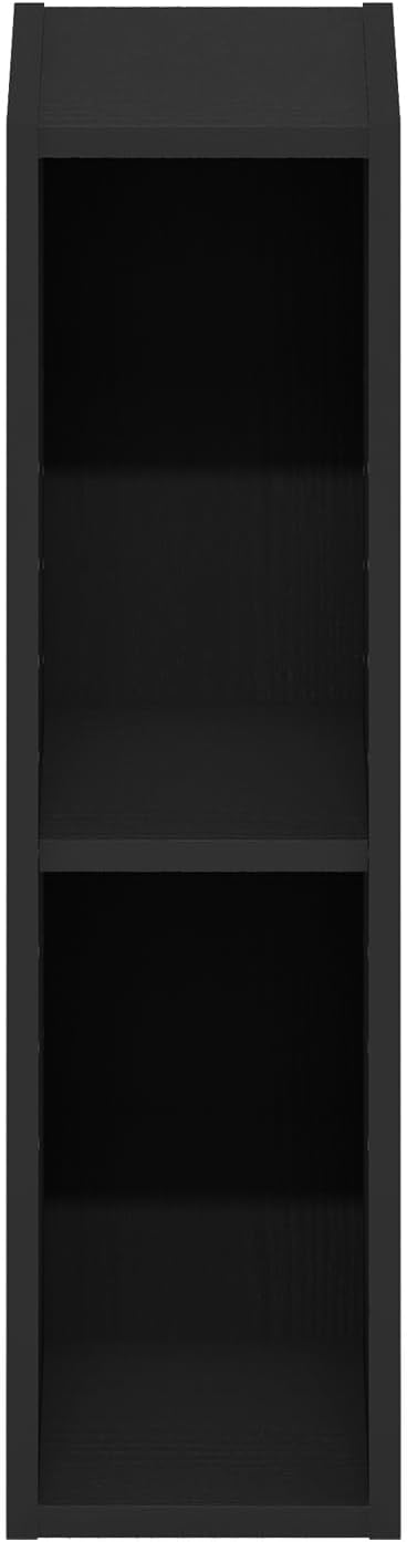 Fulda Book Shelf, 2-Tier Narrow Bookshelf, Bookcase with 6-in Width Storage Shelf, 9.3 x 5.9 x 21.2, for Living Room, Bedroom, Home Office, Blackwood