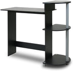 COMPACT Desk, 28.5" Wide Gaming Desk with Shelves, Computer Desk with Book Shelf, Office Desk for Home Office, Study Room, Dorm, Bedroom, Black
