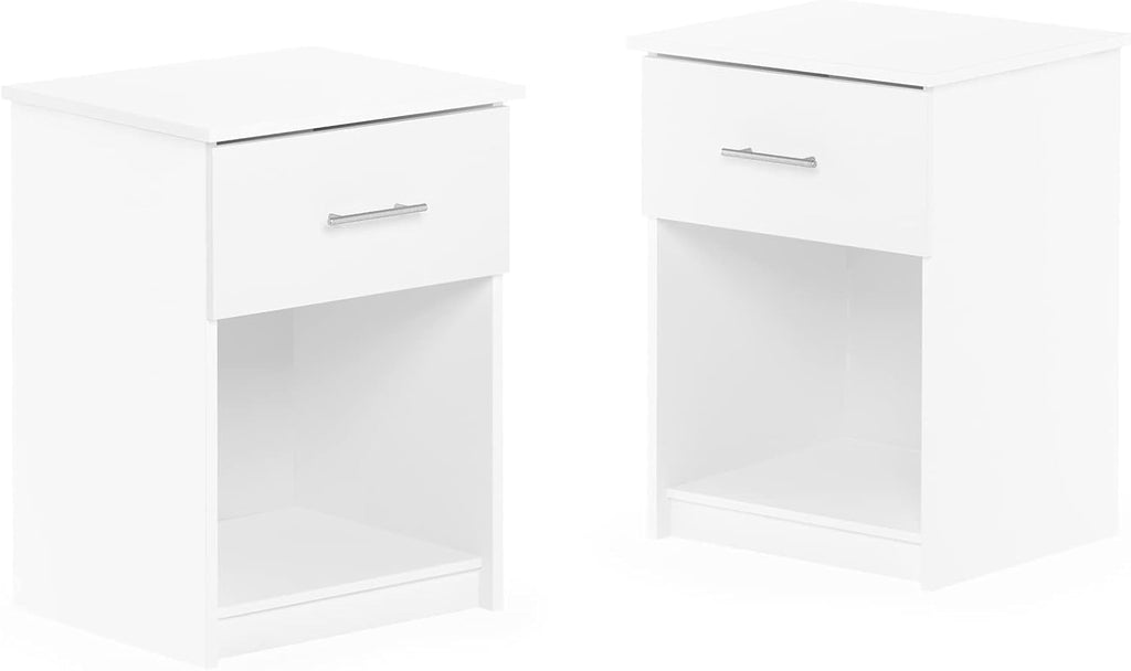 TIDUR Night Stand Set of 2, Modern Nightstand, White