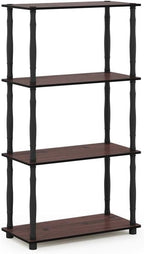 Turn-N-Tube 4-Tier Multipurpose Shelf Display Rack, Classic Tubes, Dark Cherry/Black