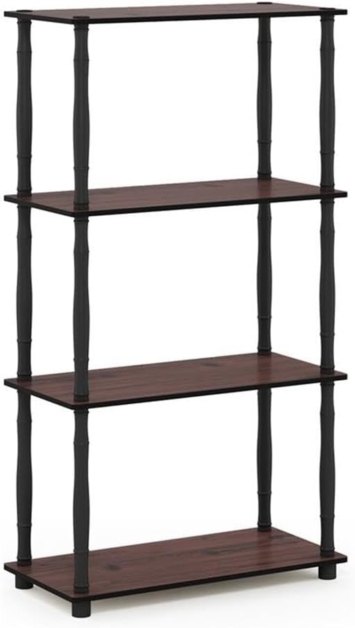 Turn-N-Tube 4-Tier Multipurpose Shelf Display Rack, Classic Tubes, Dark Cherry/Black