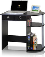GO GREEN Desk, 31.5" Wide Gaming Desk with 2 Side Shelves and Storage Bins, Computer Desk, Office Desk for Home Office, Study Room, Dorm, Bedroom, Black