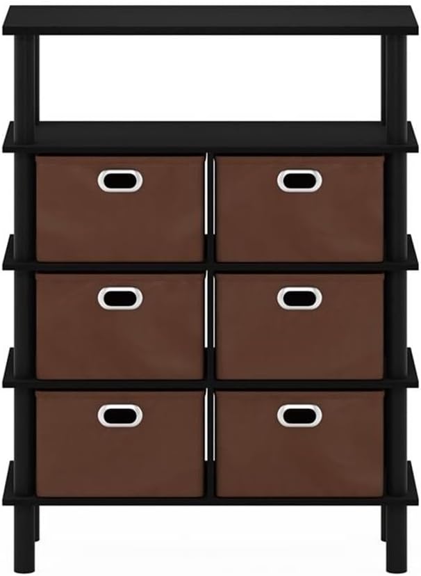 Frans Turn-N-Tube Console Table, Black Oak/Black/Brown