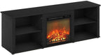 CLASSIC 3-Tier Fireplace TV Stand for TV up to 70 Inch, Americano