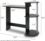 COMPACT Desk, 28.5" Wide Gaming Desk with Shelves, Computer Desk with Book Shelf, Office Desk for Home Office, Study Room, Dorm, Bedroom, Black