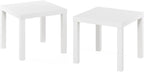 Classic Homey Square Parsons Side End Table, Set of 2, White