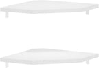 Rossi Hexagon Floating Shelves for Wall, Set of 2 Geometric Corner Shelf, Wall Mounted Shelves for Bathroom, Home Office, Living Room, White
