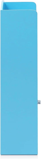 LOVA Book Shelf, Bookshelf with Storage Cabinet, Bookcase with Door, 11.8 x 23.6 x 37.3, for Living Room, Bedroom, Home Office, Light Blue