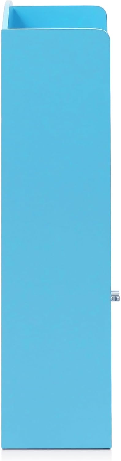 LOVA Book Shelf, Bookshelf with Storage Cabinet, Bookcase with Door, 11.8 x 23.6 x 37.3, for Living Room, Bedroom, Home Office, Light Blue