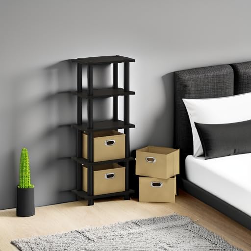 Turn-N-Tube Toolless 4-Tier Storage Shelves, Espresso