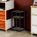 JUST Toolless 3-Tier Side Table, Open Shelf, Columbia Walnut