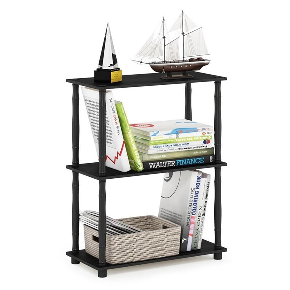 99152BE/WH/IV 3-Tier Go Green Multipurpose Storage Rack Shelving Unit Bookshelf Cabinet with 2 Bins, Beech Finish