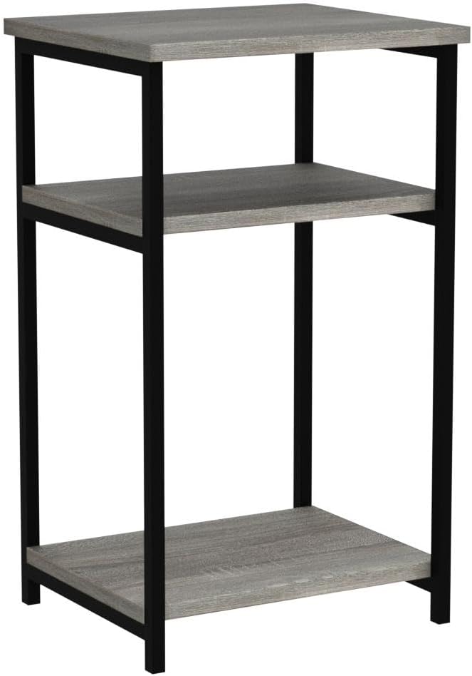 JUST 3-Tier Metal Frame Telephone Table, Set of 2, French Oak