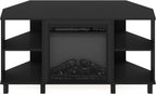 JENSEN Corner Fireplace TV Stand for TV up to 50 Inch, Americano