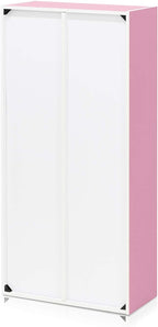 LUDER 7-Cube Book Shelf, Kids Bookshelf, Toy Storage, White/Pink