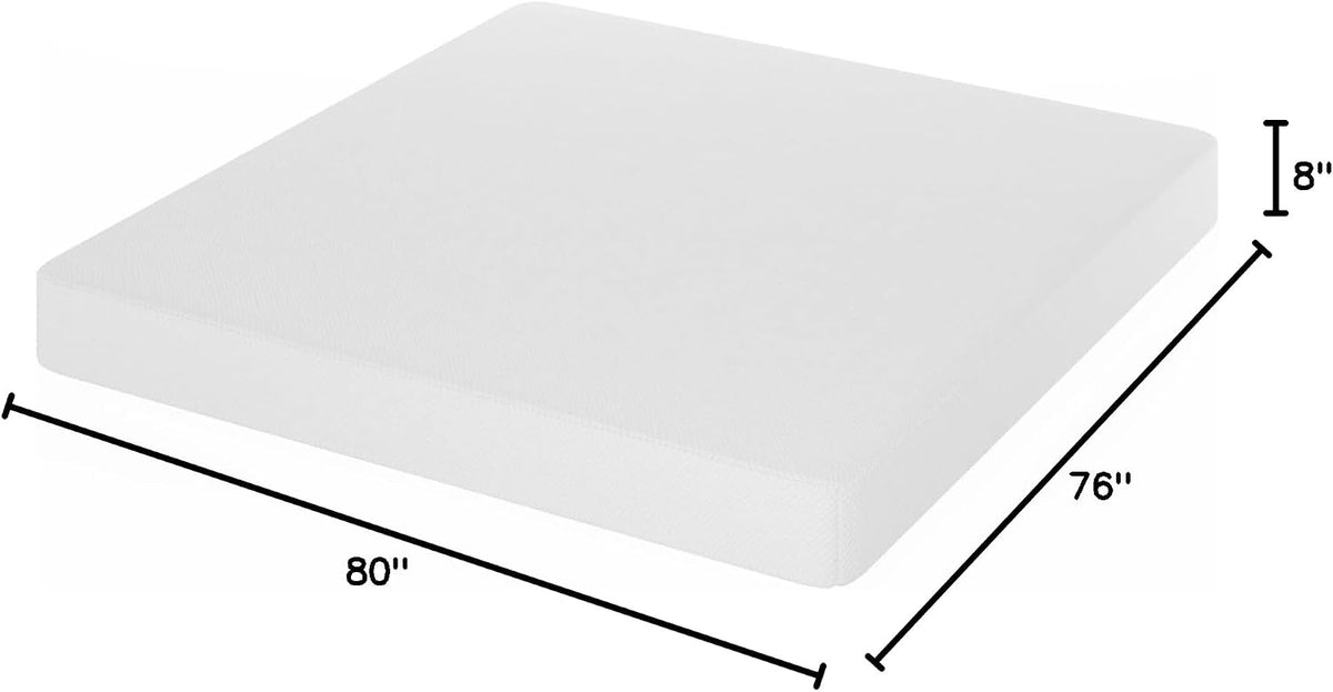 Tidur Cooling Gel Memory Foam Mattress, 8 Inch, King, White