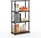 Turn-N-Tube 4-Tier Multipurpose Shelf Display Rack, Classic Tubes, Dark Cherry/Black