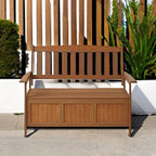 TIOMAN Outdoor Storage, Kent Storage Bench with Teak Wood, for Patio, Garden, Porch, Natural