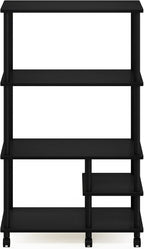 Turn-N-Tube 4-Tier Toolless Kitchen Storage Shelf Cart, Americano/Black