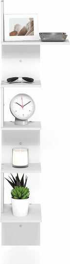 Rossi 5-Tier Corner Floating Shelves for Wall, White