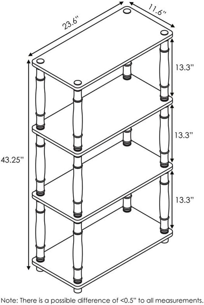 Turn-N-Tube 4-Tier Multipurpose Shelf Display Rack, Classic Tubes, Dark Cherry/Black