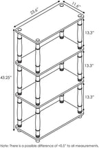 Turn-N-Tube 4-Tier Multipurpose Shelf Display Rack, Classic Tubes, Dark Cherry/Black