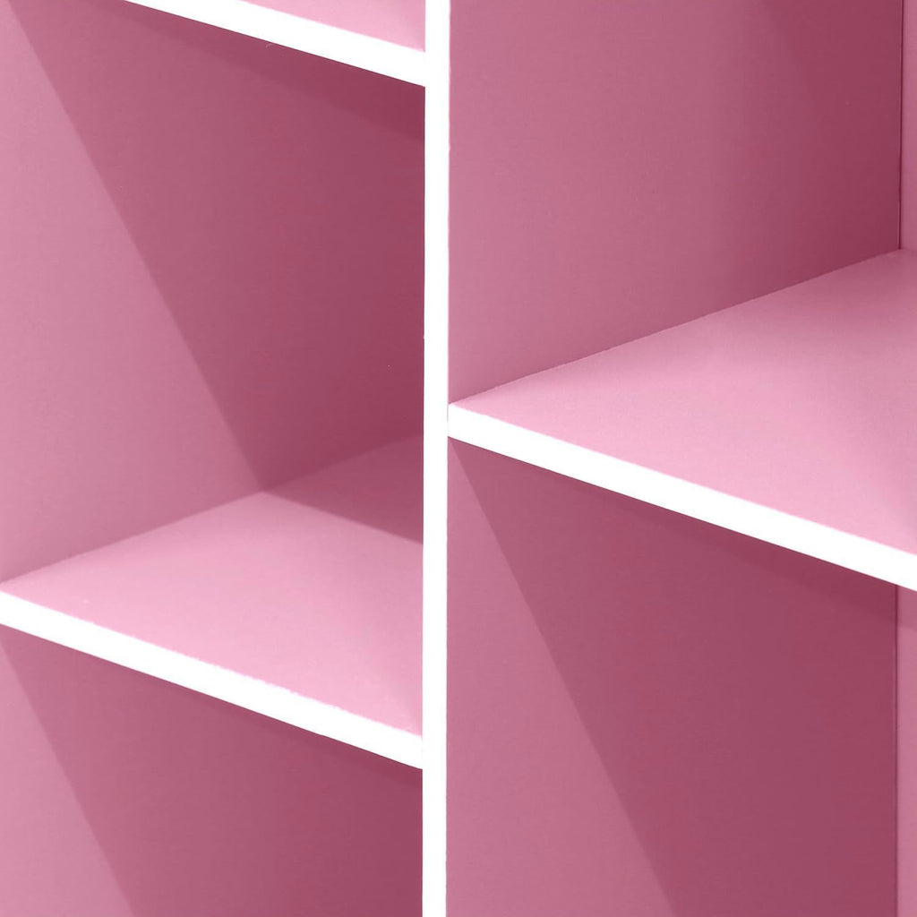 LUDER 5-Cube Book Shelf, Kids Bookshelf, Toy Storage, White/Pink
