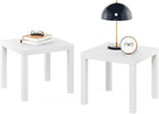Classic Homey Square Parsons Side End Table, Set of 2, White
