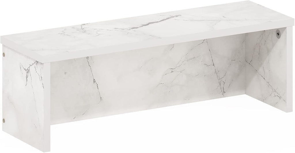 Helena Kitchen Counter Stackable Organizer Shelf, Set of 1, 18-Inch, Marble White
