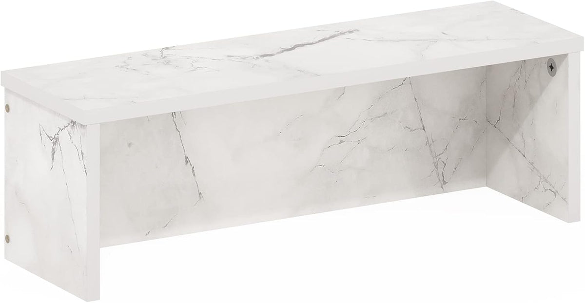 Helena Kitchen Counter Stackable Organizer Shelf, Set of 1, 18-Inch, Marble White