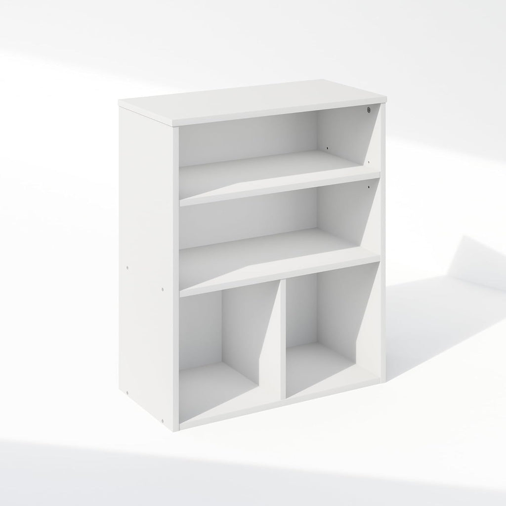 Reed Closet Organizers and Storage, 3-Tier Closet Organizer, Open Shelf Closet Storage, for Wardrobe, Bedroom, Living Room, White