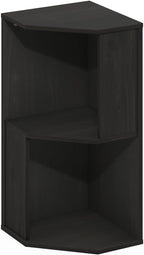 ECON Corner Shelf, 2-Tier Corner Book Shelf, Standing Storage Shelves, Cube Display Rack, Bookshelf, for Organization and Storage, Living Room, Home Office, Espresso