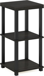 Turn-N-Tube Toolless 3-Tier Side Table, Thick Tabletop, Espresso
